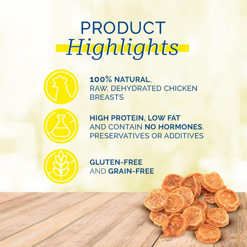 2.25lb. 100% Pet Center Inc. (PCI) Chicken Nibble Dog Treats, Real Raw Dehydrated Chicken Breast Bites for Small