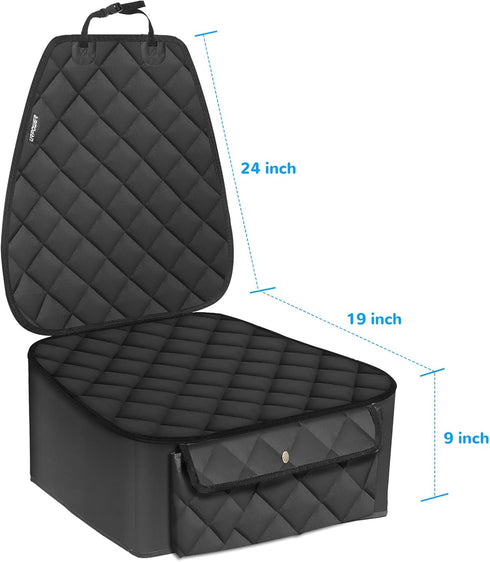 URPOWER Dog Car Seat Cover for Front Seat, Waterproof Pet Car Seat Protector with Pocket & Elastic Skirt, Non-Slip Dog