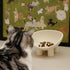 Four-Legs Ceramic Cat Bowl, Chubby Cute Pet Bowls, Matte Crème