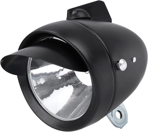 Vintage Bike Headlight, Bicycle Front Light for Night Riding, Lightweight LED Bike Light with Visor and Mounting