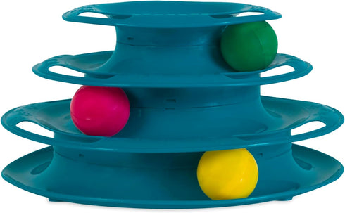 3 Pet Zone Busy Ball Three Tier Cat Tower Plastic Rattle Toy Fun Cat Toy with Balls for Hunting Instincts