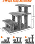 Pawque Dog Stairs for Small Dogs - Stable Pet Steps with High-Strength Boards, 3 Steps, Grey