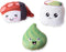 Fringe Studio Plush Dog Toy Set, SUSHIHOLIC, 3 Piece Set for Small Dogs (289527)