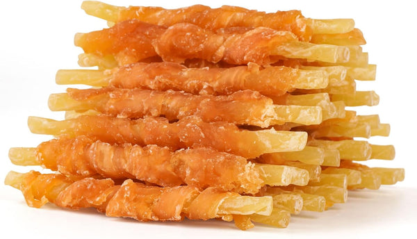 MON2SUN Rawhide Free Dog Treats, Chicken Wrapped Cod Sticks for Small Dogs, Soft Training Snacks 14.11oz