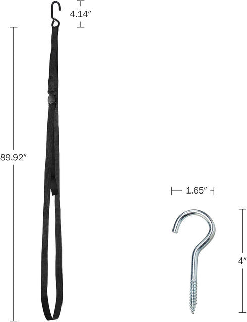 Single Kayak Rack, 55lb Capacity Wall or Ceiling Storage Straps for Surfboards, Paddleboards, Canoe
