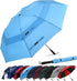 G4Free 62inch Portable Golf Umbrella, Automatic Open Large Oversize Vented Double Canopy Windproof Waterproof (Sky Blue)
