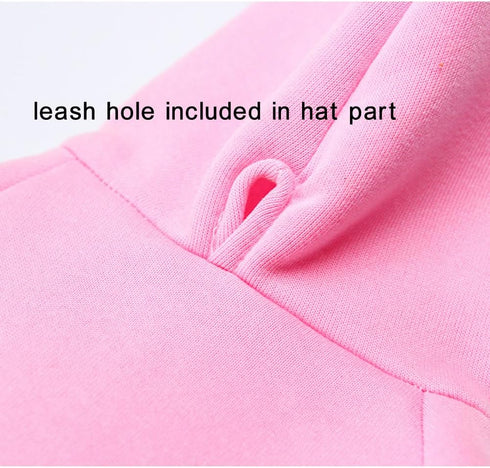 Female Dog Hoodie Sweatshirts Pet Cotton Coat with Hat Small Girl Pup Clothes with Bowtie Chihuahua Clothing Little Beauty Print Costume with Leash Hole