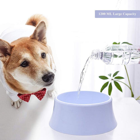 WishLotus Floating Disk Spill Proof Pet Water Bowl, 40 oz (Pink) - Anti-Overturn and Dust Bowl