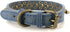 Spiked Anti-Bite Dog Collar, Bronze Round Studded, Blue, XS