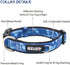 azuza Reflective Dog Collar and Leash Set, Blue Camo Padded Collar with Matching Clip Handle Leash for Small Dogs
