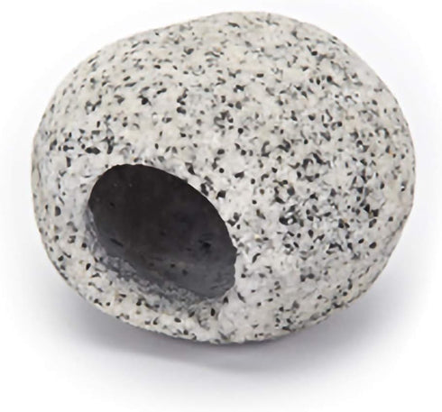 Penn-Plax Deco-Replicas Granite Aquarium Ornament & Hideaway – Realistic Stone Appearance – Safe for Freshwater and Saltwater Tanks – Small Size, White (RR1071)