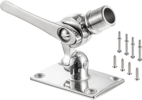 eifagur 316 Heavy Duty High Strength Stainless Steel Marine VHF Antenna Mounts, Adjustable Base Mounts Ratchet