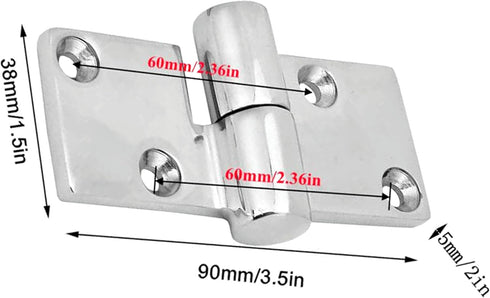 Pair of Take-Apart Hinge, Marine Grade Stainless Steel 316 Hinge for Boat Deck Accessories with Fasteners