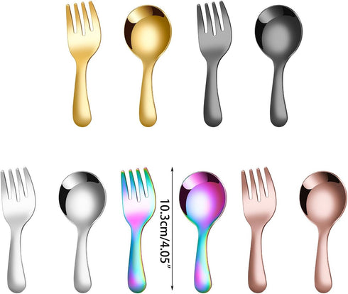 BEIDUOYANG 2 Set Pieces Alternative Color Fork And Spoon Compact Cutlery Travel Friendly Cutlery Supplies For Camping