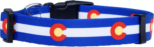 Native Pup Colorado Flag Dog Collar - Colorado Blue, Small