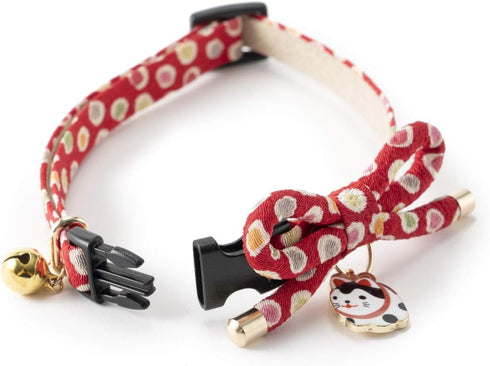Necoichi Zen Hariko Charm Cat Collar (Red)