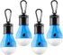 FLY2SKY Portable LED Tent Lamp, 4 Packs Blue Hook Hurricane Emergency Lights, Camping Tent Lanterns for Hiking