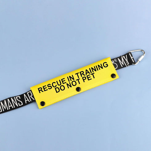 Funny Dog Leash Sleeve, "Rescue in Training" Do Not Pet Wrap Sleeve, Pet Birthday Gift (Rescue in Training-YE Sleeve)
