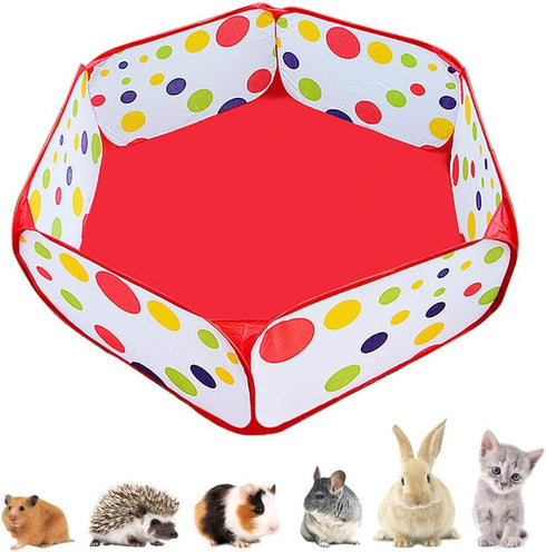Portable Small Animals Playpen, Outdoor/Indoor Pop Open Pet Exercise Fence for Guinea Pig Accessories, Metal Wire Yard