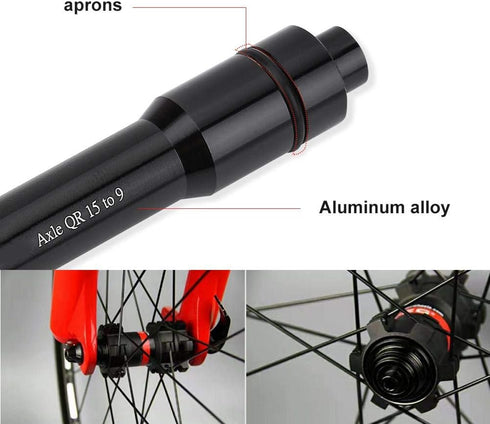 VGEBY1 Hub Adapter, Firm Road Bike Wheel Fork Axle for 15mm Thru Axle to 9mm Shaft