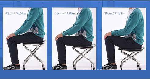 NOENNULL Portable Toilet for Camping, Stainless Steel Foldable Camp Toilet, Portable Camping Toilet with Soft Seat