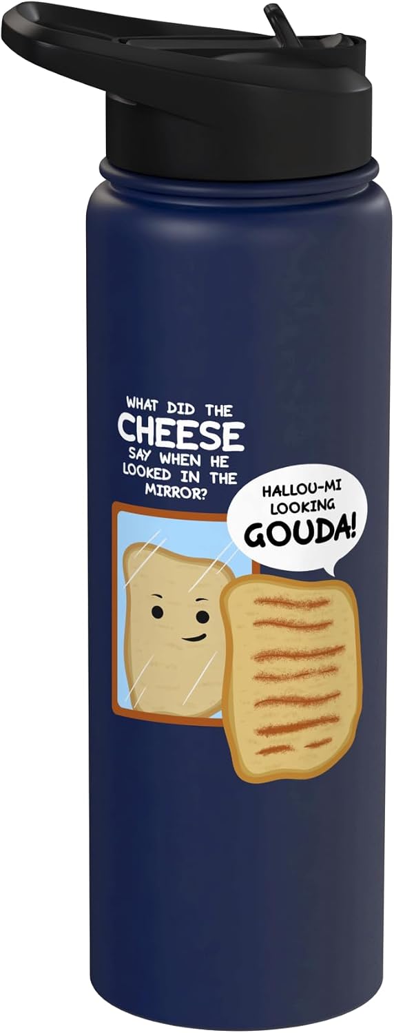 Gouda Cheese Dairy Lover Apparel Gouda Cheese Enthusiast Turophile Cheesemaker Cheesemonger Stainless Steel Insulated Water Bottle