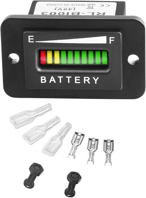 HUSUKU 48V LED Battery Indicator, 48 Volt Battery Meter, Digital Voltmeter for Golf Cart Club Car EZGO Yamaha