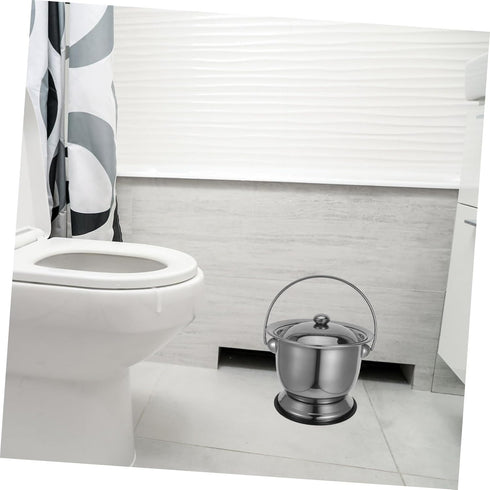 Portable Stainless Steel Toilet Stool - Adult Urinal with Lid
