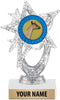 5.5" Silver Glitter Dairy Goat Trophies, Custom Astral Star Dairy Goat Trophy
