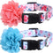 2 Pack Floral Dog Collar with Removable Flower, Adjustable Nylon Pet Collars for Large Dogs