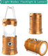 LED Camping Lantern, Solar and Rechargeable, Collapsible Portable Light for Daily Use and Emergencies