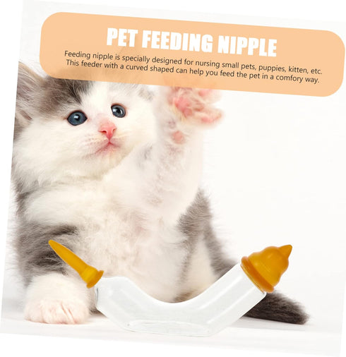 5sets Mipcase Glass Pet Feeder Nipple for Newborn Puppies Kittens Kitten Feeding Tube Safe Odorless Pet Feeding