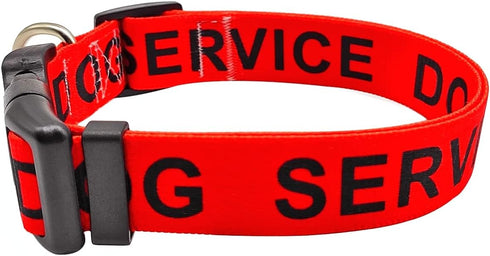 MayPaw Service Dog Collar, 1” and 1.5” Wide Strong Nylon Collar for Medium Large Extra-Large Dogs (Neck Fit 17.5-27",