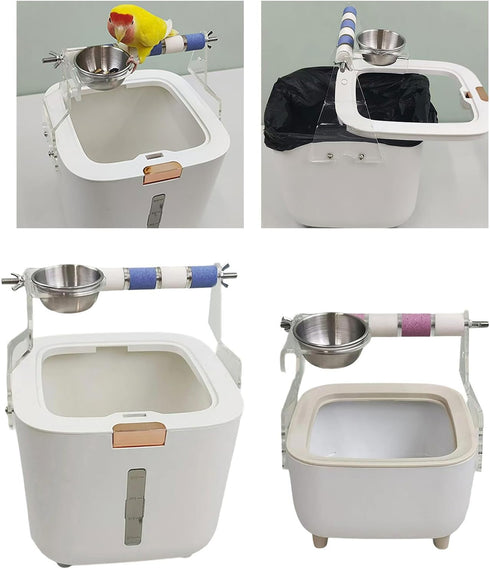 Ywmsfl Parrots Potty Training Stand Detachable Bucket Bird Toilet Perch for Small to Large Cockatiels Lovebirds Stand