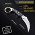 Tactical Karambit Knife with Sheath - Micarta Handle - Fixed Mirror Polished 440C Steel Blade - Small Karambits for Camping Hunting Survival EDC for Men and Women - Fathers Day Gift 2534 by Grand Way