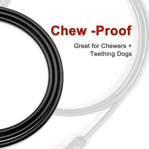 Heavy Duty Dog Leash, Chew Proof Metal Leash for Large Dogs (Up to 250lbs), 5ft Wire Rope with Soft Silicone Grip