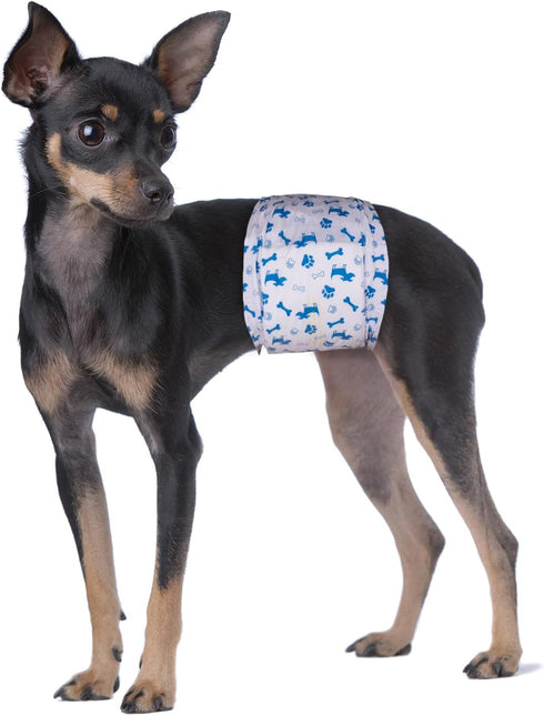 50pcs Pet Soft Male Dog Diapers - Disposable Male Dog Wraps Wetness Indicator, Puppy Diapers Male for Excitable