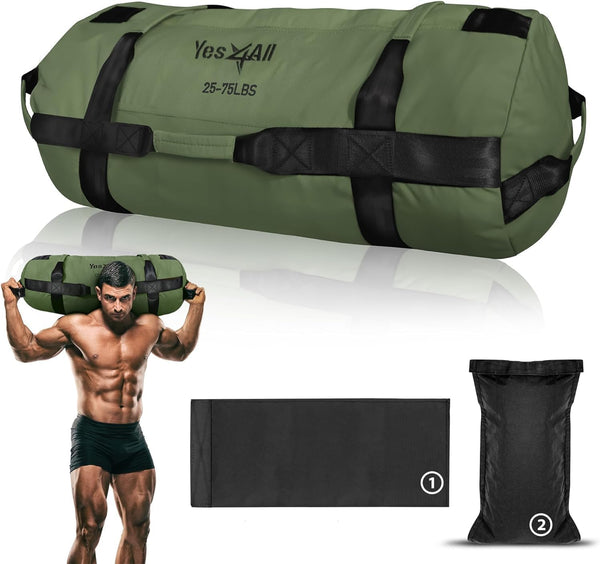 Yes4All Adjustable Sandbags for Working Out: Weight Training Sand Bags with Handles, Multiple Colors & Sizes 5-200lbs