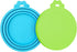 2 Pack Pet Food Can Lids, Silicone Food Can Covers for Dog and Cat, BPA Free/Food Safe/Universal, Green/Blue