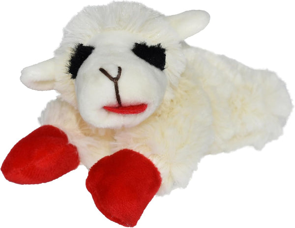 Multipet Lamb Chop Dog Plush Toy, Squeaky Toy for All Dogs, Extra Soft Plush, 6", Cream