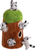 Glow Pups Dog Puzzle Plush Toy Tree with Squeaky Raccoons, Interactive Hide