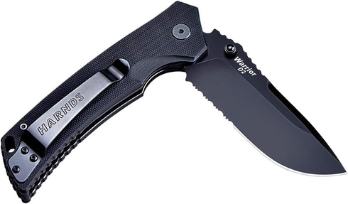 Warrior/General Tactical Folding Knife - D2 Steel Blade G10 Handle Fipper Opening (drop point)
