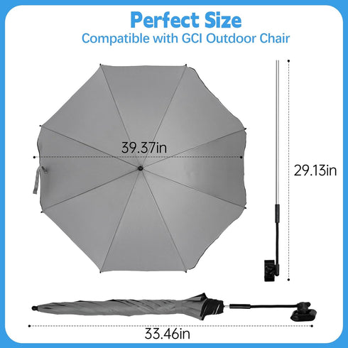 Fevbcnrj Chair Canopy Umbrella Compatible with GCI - Sunshade Attachment, Portable Umbrella for Beach Chair