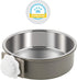 POPETPOP No Spill Crate Water Bowl: Removable Stainless Steel Dog Bowl for Cat, Puppy, Rabbit, Pet Kennel Cage