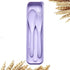 Reusable Utensils Set with Case, Portable Wheat Straw Cutlery Set, BPA-Free Knife Spoon Fork for Travel (Purple, 1)