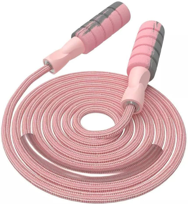 FITMYFAVO Jump Rope, Cotton Adjustable Skipping Weighted Jumprope for Women, Adult and Children Athletic Fitness
