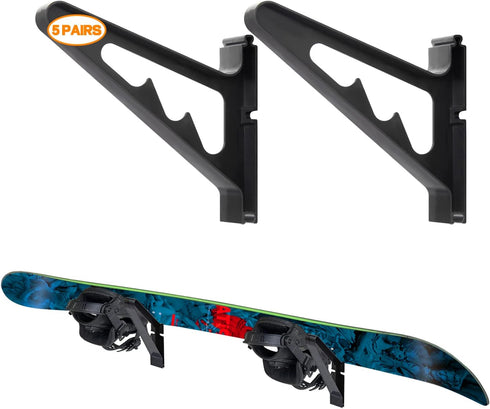 Poskad Snowboard Wall Mount Display Rack, Adjustable Space Saving Design for Home and Garage Storage