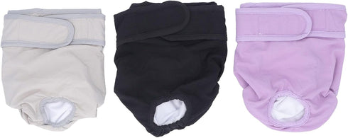 3pcs Dog Physiological Pants, Breathable Cotton, Adjustable Size L - Reusable, Leakproof
