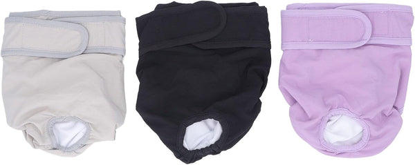3pcs Dog Physiological Pants, Breathable Cotton, Adjustable Size L - Reusable, Leakproof