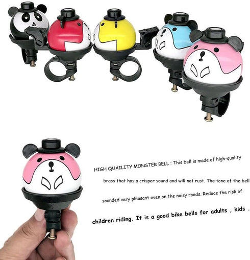 Kids Bicycle Bells, Cartoon Panda High Decibel Cycling Bells with Loud Clear Sound for Children